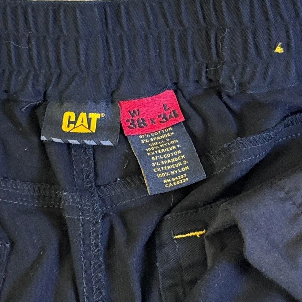 Caterpillar CAT Double Knee Work Pants Black 38x34 Men's Heavy Duty Workwear